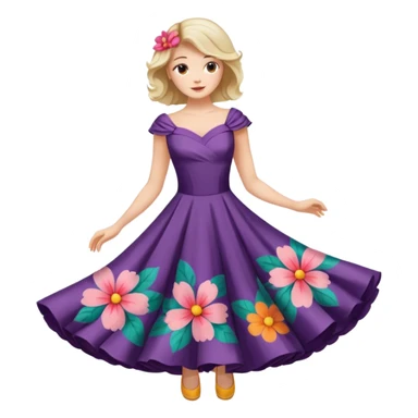 Woman Twirl occasion circle dress sticker
