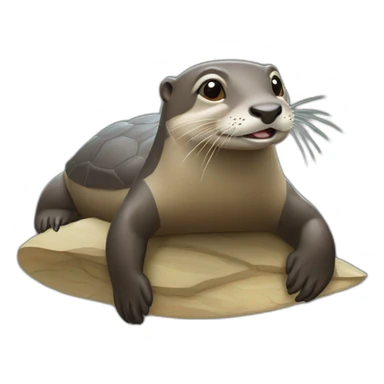 Une loutre sur tortue sticker