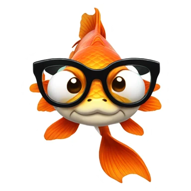 Koi fish with glasses sticker