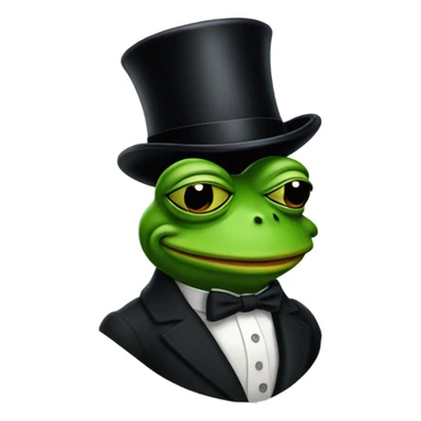pepe wearing a tophat sticker