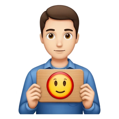 a guy holding a sign saying emp  sticker