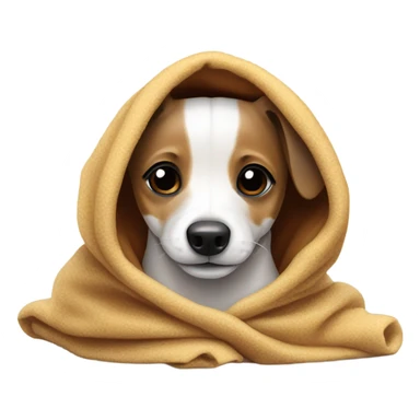 Little jack Russell dog under a blanket sticker