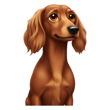 Long haired brown weenie dog  sticker
