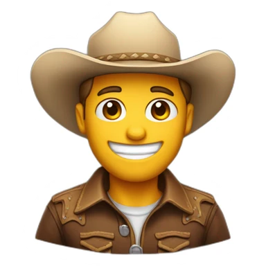 winking shy cowboy sticker