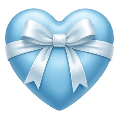 Light blue heart with wrapped white bow sticker