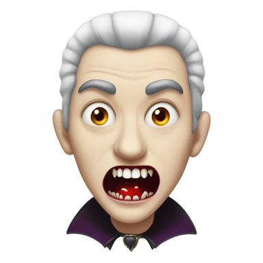 Dracula with blood dripping from tooth sticker