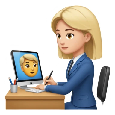 une image de 3/4 avec un recruteur à son bureau PAS DE FACE DE 3/4! qui regarde un candidat assis en face de lui. le recruteur est à droite sticker