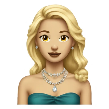 blonde girl portrait with jewelry sticker