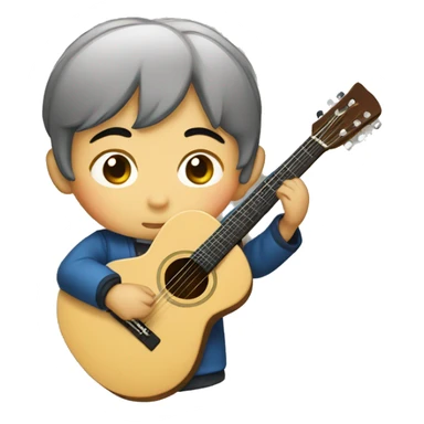 Korean boy with guitar sticker