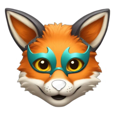 Fox with a carnival mask sticker