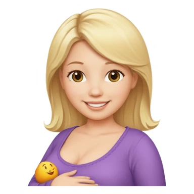 Pregnant woman blonde hair sticker