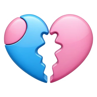 blue and pink heart together  sticker