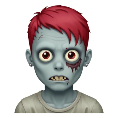 Zombie boy red hair two nose piercing sticker