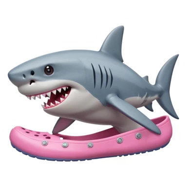 Shark in pink crocs sticker