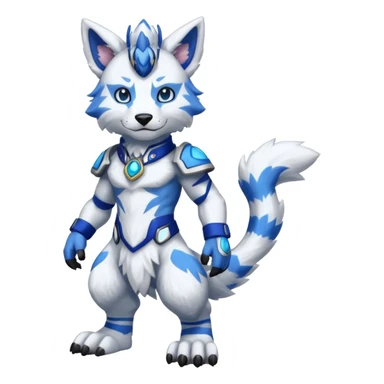 Anthropomorphic anthro furry digitigrade WereGarurumon (full body) sticker
