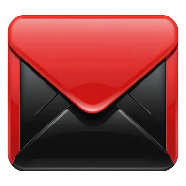 black and red email icon sticker