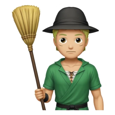 Zoro holding a broom sticker