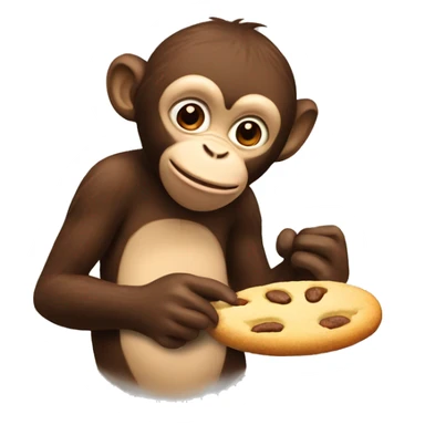 monkey eating monkey  cookie  sticker