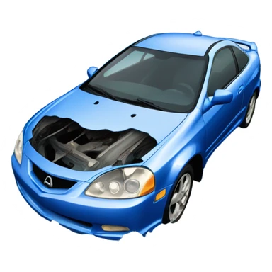 Blue 2002 Acura RSX hydroplaning, extreme damage  sticker