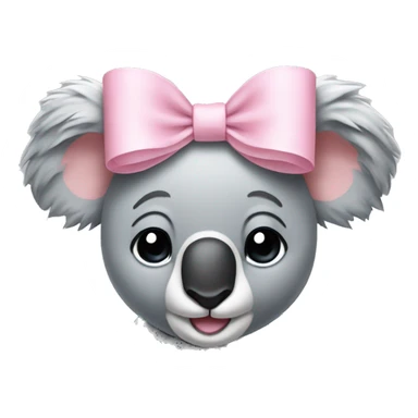 light pink bow on a koala sticker