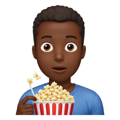 Black guy eating popcorn sticker