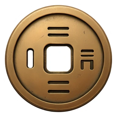 an old chinese coin sticker