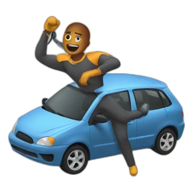 getting hit by a car sticker