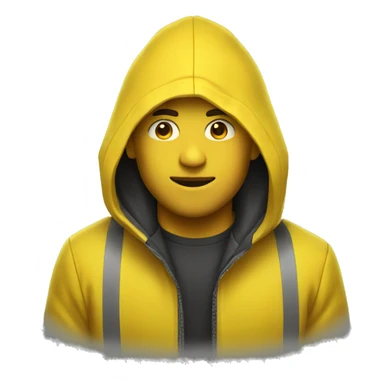 Guy in yellow rain jacket no hood  sticker