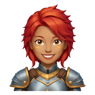 woman fire armored warrior sticker