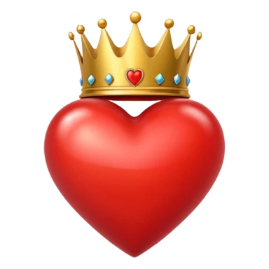 A red heart and a small crown on top sticker