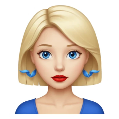 blond hair red lipstick girl sticker