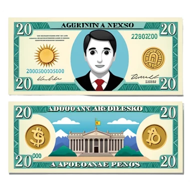 billete de 20000 pesos argentinos sticker