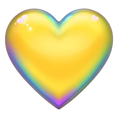 yellow heart with a holographic effect sticker