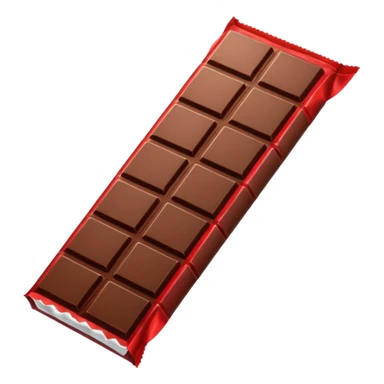 a chocolate bar with half red wrapped  sticker
