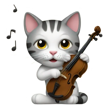 Cat with a fiddle sticker