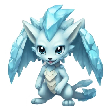 a anthro crystallized chibi-style rock-type-ice-type Fakémon-hybrid full body sticker