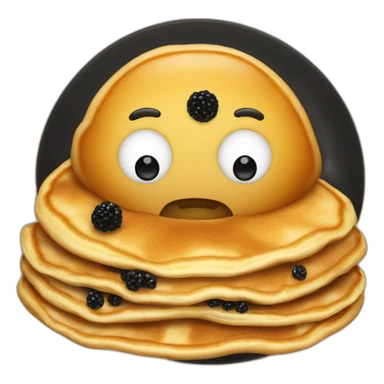 Pancake with big black caviar sticker