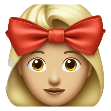 big red satin bow sticker