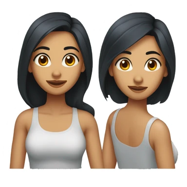 A head and shoulders shot of a 34 year old South Asian woman, with long black hair,   with brown eyes wearing a t-shirt. sticker