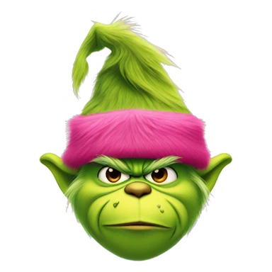 Grinch with pink hat sticker