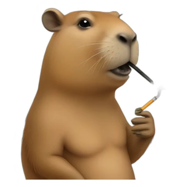 Capybara smoking a cigarette sticker