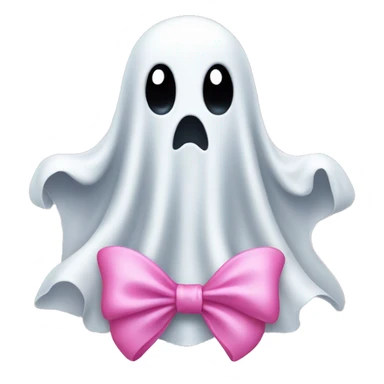 Ghost wearing a pink bow sticker