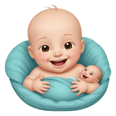 A newborn baby laughing joyfully sticker