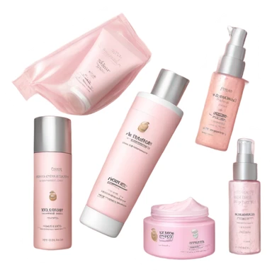 soft pink skincare sticker