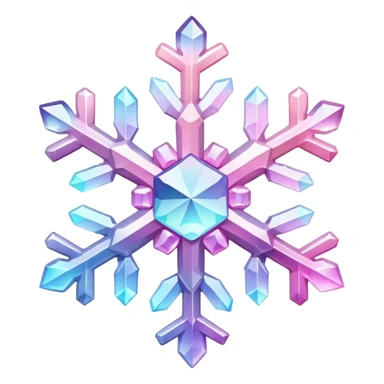 Gradient iridescent Pastel Pink crystal gemstone snowflake  sticker