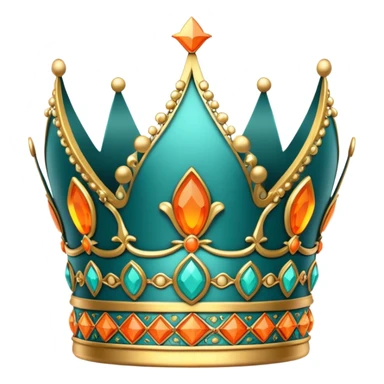 teal and orange royal crown sticker
