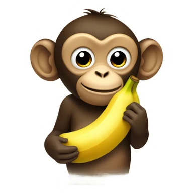 Monkey holding banana sticker