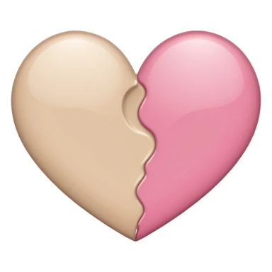 Make a heart with one half being like “🩷” and the other being beige sticker
