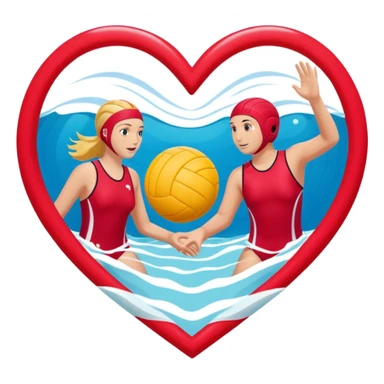 Natación  y voley en un corazón de color  sticker