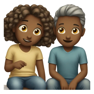 a conversation between two children sticker